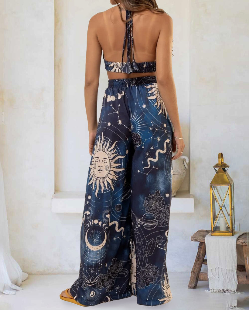 Luna Solar & Starry Sky Printed Pant Set