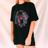 Bats And Pomegranates Printed Casual Oversized T-shirt