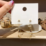 Crystal Star & Moon Falling Earrings