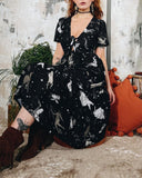 Black Whimsical Printed Piece