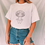 Suspenders Mr. Mushroom Casual Oversized T-shirt