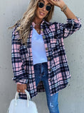 Multicolor Flannel Plaid Button Midi Shacket