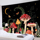 Red Mushrooms Forest Printed Series Tapestry