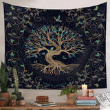 Magic Tree Of Life Bird & Flowers Tapestry