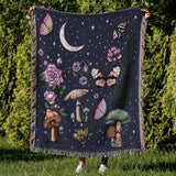 Mushrooms Moonnight Printed Blanket