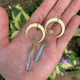 Moons Crystal Drop Earrings