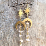 Mystic Witch Five Crystals Drop Earrings