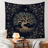 Magic Tree Of Life Bird & Flowers Tapestry