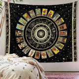 Aesthetic Zodiac Signs Tarot Printed Tapestry