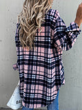 Multicolor Flannel Plaid Button Midi Shacket