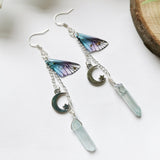 Butterfly Wings & Crystal Earrings