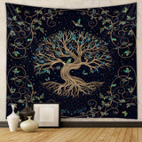 Magic Tree Of Life Bird & Flowers Tapestry