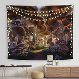 Mystery Mushroom Wonderland Printed Tapestry