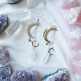 Mystic Witch Moon Crystal Drop Earrings