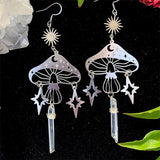 Mushroom & Stars Crystal Drop Earrings