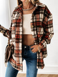 Multicolor Flannel Plaid Button Midi Shacket