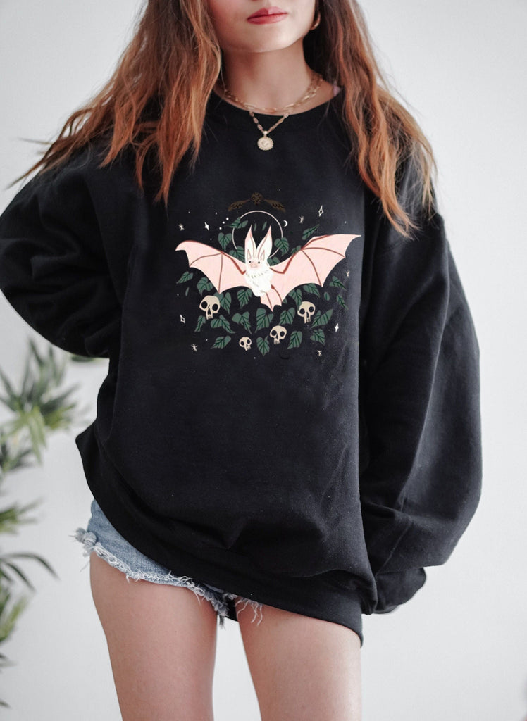 Halloween Fun Bat Print Sweatshirt