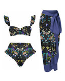 Mystic Moths Fairyland Printed Bikini Set and Sarong