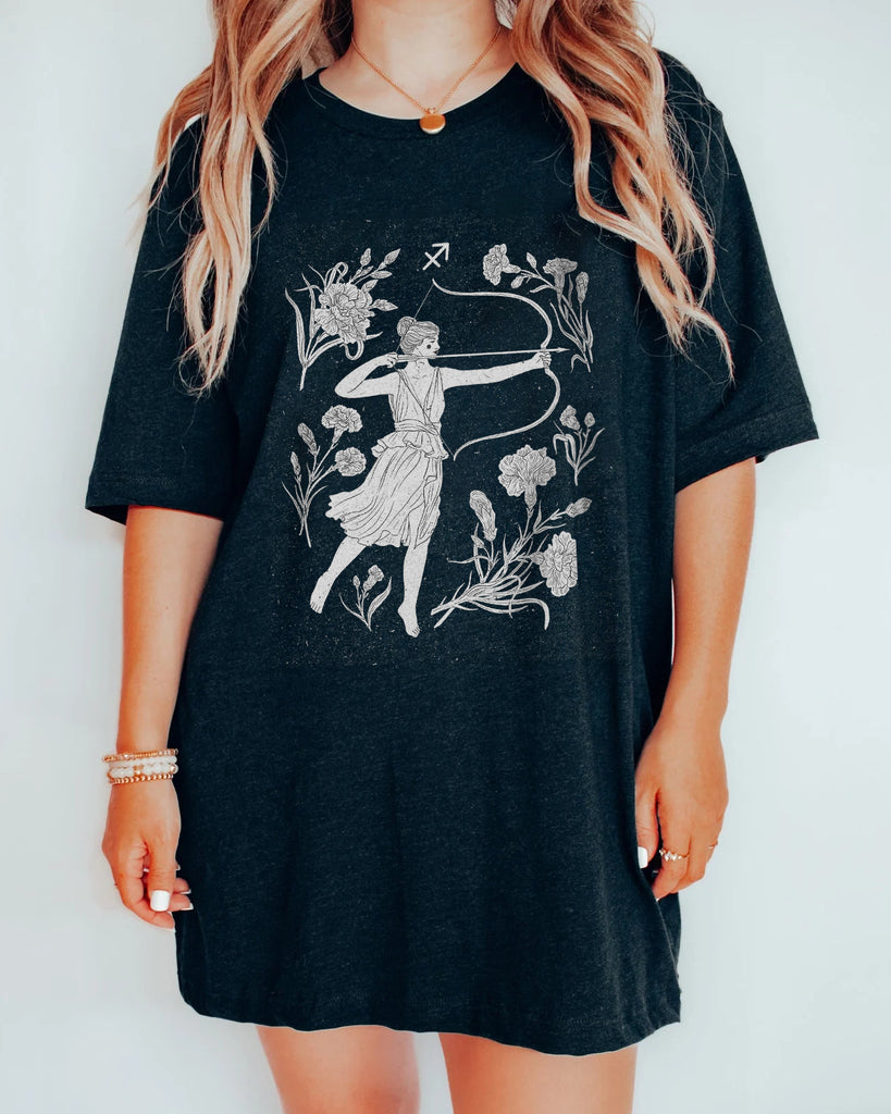 SAGITTARIUS Goddess Printed Casual Oversized T-Shirt