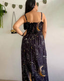 Luna Solar & Stars Printed Maxi Dress