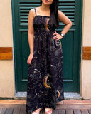 Luna Solar & Stars Printed Maxi Dress