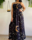 Luna Solar & Stars Printed Maxi Dress