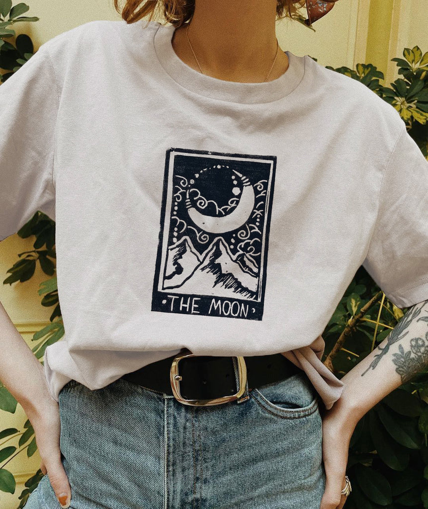 THE MOON Printed Casual Oversized T-shirt