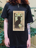 The High Priestess CAt Tarot Print Casual Oversized Witchy T-shirt