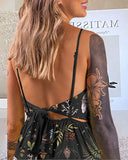 Mystic Snake Dreamland Printed Back-tie Halter Dress