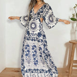 Apollo Hamsa Floral Printed Maxi Dress