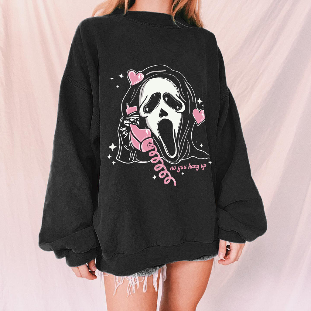 Halloween No You Hang Up Printed Casual Sweatshirt
