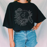 Forest Racoon Printed Casual Oversized T-Shirt