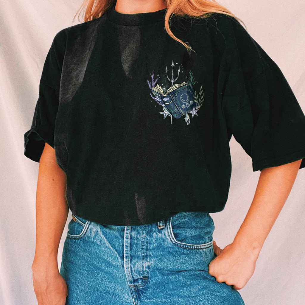 Witch Book Printed Casual Oversized T-shirt