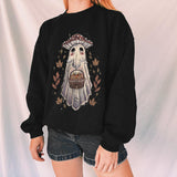 Mushroom Spooky Printed Casual Sweatshirt