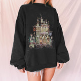 Xmas Cottagecore House Printed Casual Sweatshirt