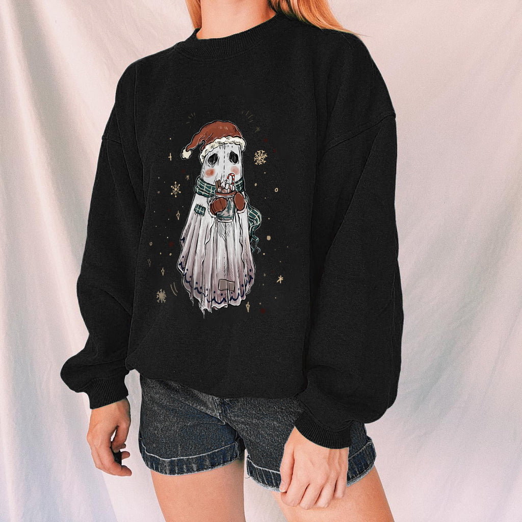 Xmas Ghostie  Printed Casual Sweatshirt