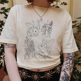 White Fairytale Printed Casual Oversized T-Shirt